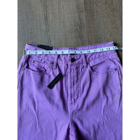 AFRM Jeans Womens 28 Purple Oden High Rise Wide Leg Distressed Knee Rips Denim - Picture 3 of 7